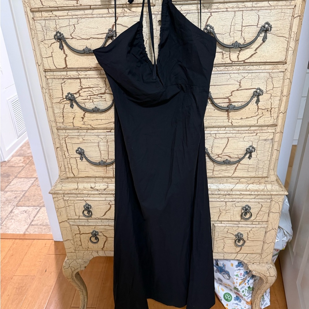 Elegant Black Halter Dress